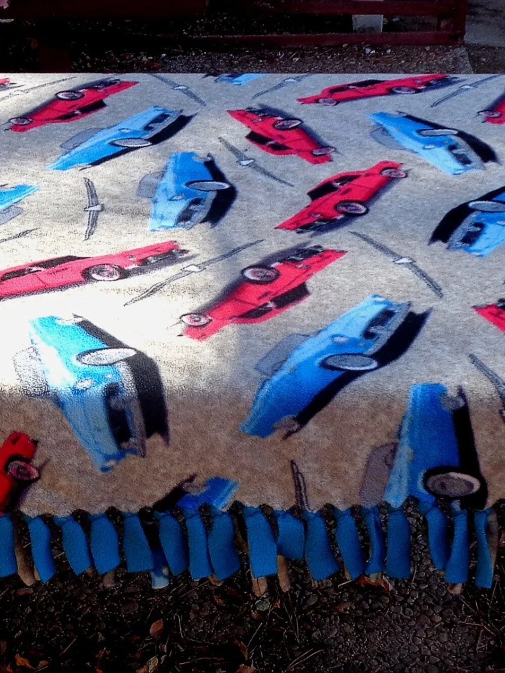 very nice ford t-bird 63x54 homemade blanket